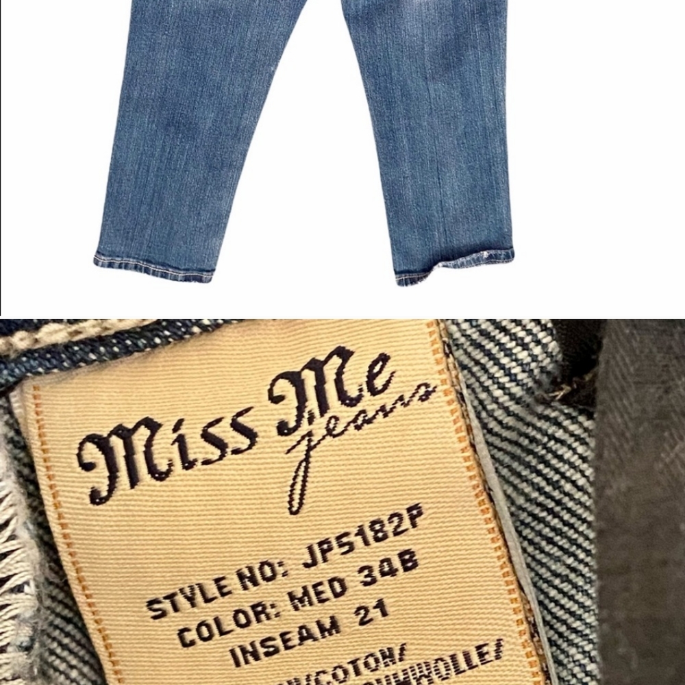 Miss me white wash low rise denim Capri pants 29 - Picture 4 of 5